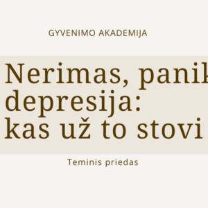 GYVENIMO akademija nerimas panika depresija kas uz to stovi