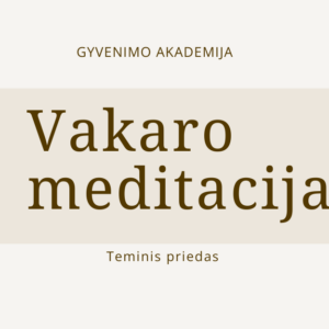 GYVENIMO akademija vakaro meditacija
